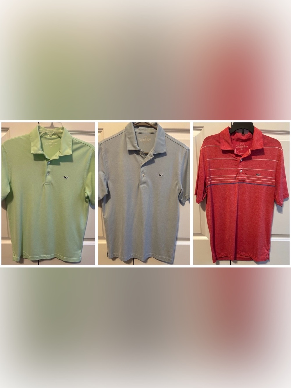(3) **LIKE NEW** Men’s Size XS Vineyard Vines Performance Polo Shirts